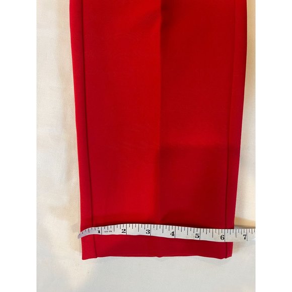 A New Day Womens Dress Pant Stretch Straight Leg Slash Pockets Mid Rise Red SZ 4 - Picture 7 of 10